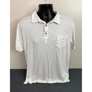 Coast Men's The Bowline Cotton Modal Short Sleeve Polo Shirt White Size Medium